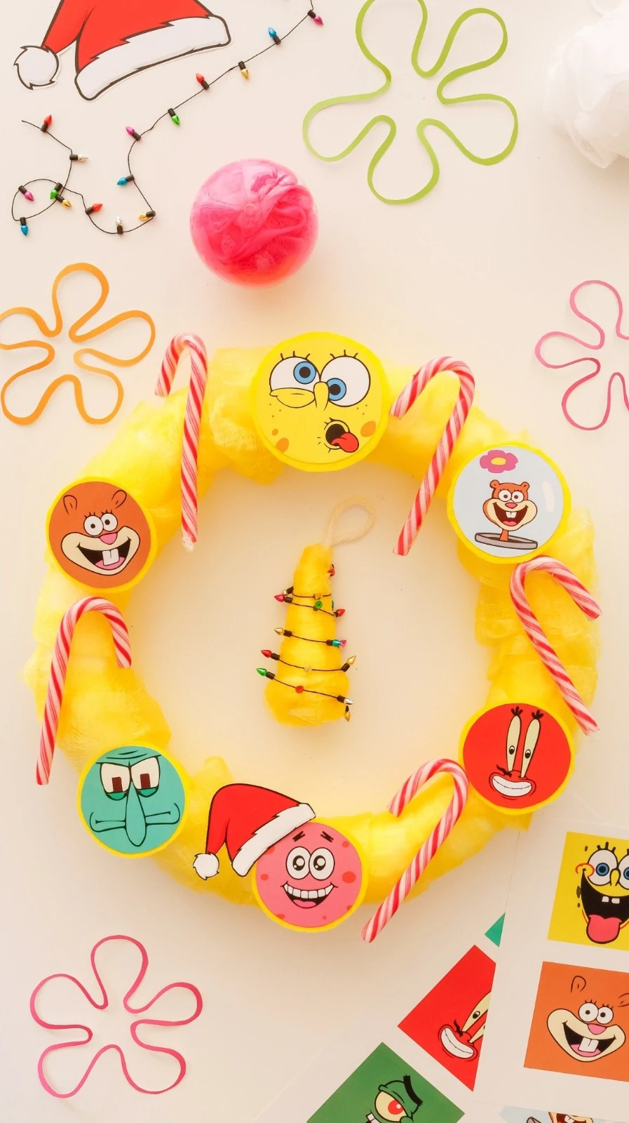 Corona navideña inspirada en Bob Esponja